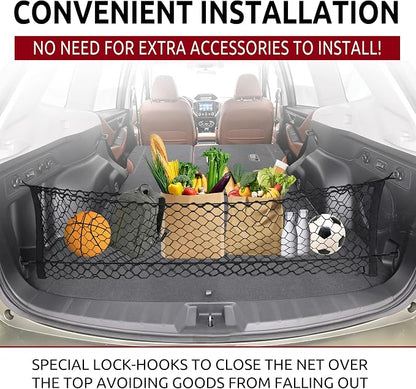 Envelope Style Automotive Elastic Trunk Mesh Cargo Net for Subaru Forester (SK) 2019-2026 - Premium Trunk Organizer and Storage - Luggage Net for SUV - Best Car Organizer for Subaru Forester