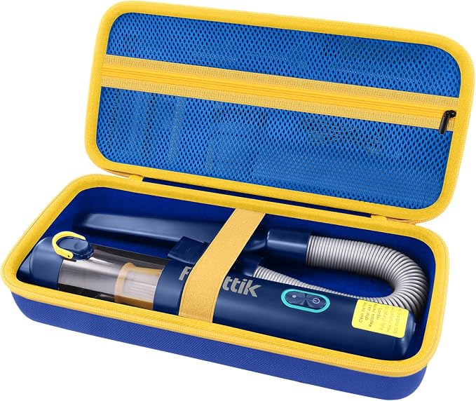 co2CREA Storage Case for Fanttik V8 Apex/Slim V8 Mate/V10 Apex/Slim V10 Mate Portable Mini Cordless Vacuum – Hard EVA Protective Carrying Bag with Accessory Organizer (Blue Case)