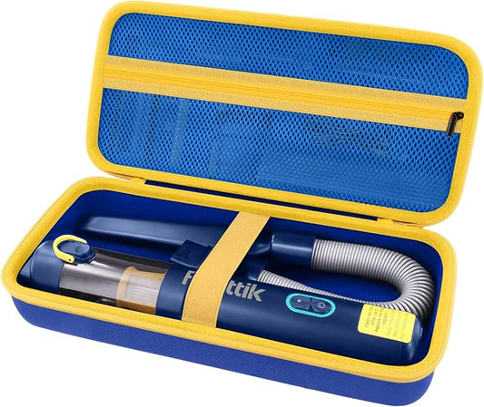 co2CREA Storage Case for Fanttik V8 Apex/Slim V8 Mate/V10 Apex/Slim V10 Mate Portable Mini Cordless Vacuum – Hard EVA Protective Carrying Bag with Accessory Organizer (Blue Case)