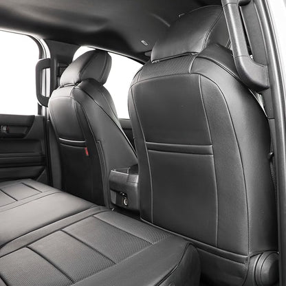 EKR Tacoma Seat Covers Custom Fit for Toyota Tacoma (Only for Hybrid) 2024 2025 2026 Double cab TRD Sport/TRD Off-Road/Limited/Trailhunter -Truck Seat Covers Full Set,Faux Leather(Black)