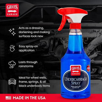 Griot's Garage Undercarriage Spray for Car Cleaning and Detailing, Undercoating for Wheel Wells, Frame, Springs, and More, 10987, 22oz