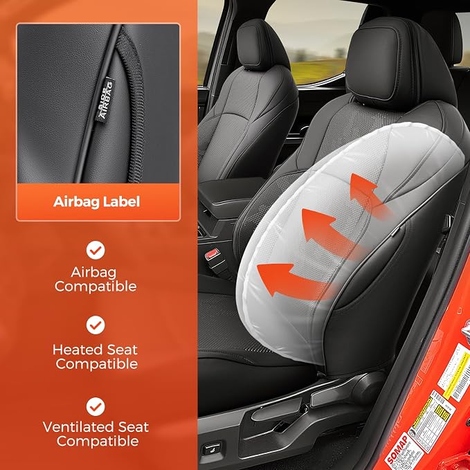 DiffCar® Seat Covers for Toyota Tacoma 2026 2025 2024 Double Cab(Gas Only), Front Seat & Console Covers Only, Faux Nappa Leather Custom Fit Car Protectors Accessories for Tacoma 4th Gen, Black Camo