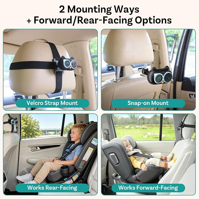 OTTOCAST Cabin Care 2-in-1 Baby Car Camera & Wireless CarPlay Adapter, 1080P Rear Seat View on Car Screen, No Extra Screen, No-Glow Night Vision, 150° Wide Angle, Easy Install, No Android Support