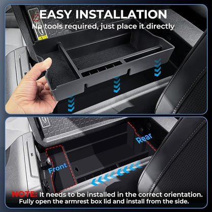 Center Console Organizer Tray Storage Box for Toyota RAV4 2026, Interior Accessories Armrest Insert Tray Storage Box for 2026 RAV 4, Black