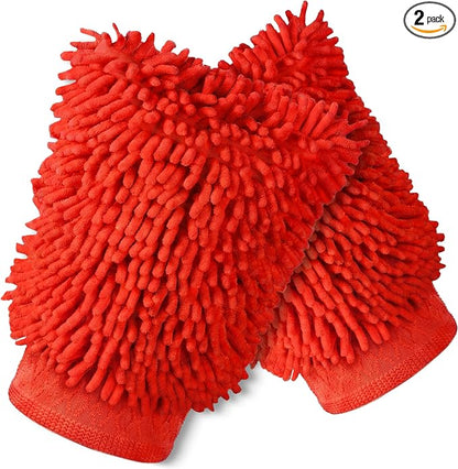 Car Wash Mitt,Detailing Ultra-Soft Chenille Microfiber Auto Gloves,Scratch-Free&Lint-Free,Safe for Trucks,SUVs, RVs&More