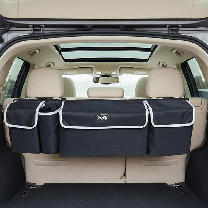 Trunk Organizer for Suv | Hanging Trunk Organizer, Cars Trunk Organizers | Waterproof, 4 Pocket Backseat Storage Solution | Easy Install, Durable and Versatile