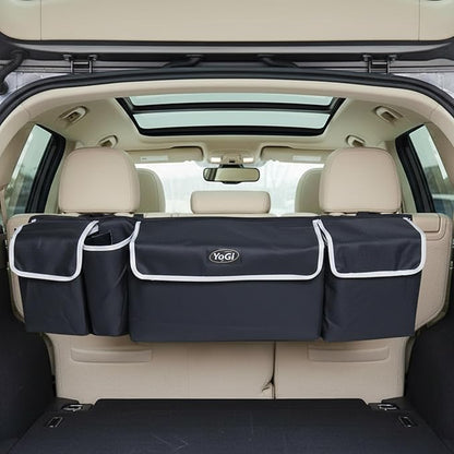 Trunk Organizer for Suv | Hanging Trunk Organizer, Cars Trunk Organizers | Waterproof, 4 Pocket Backseat Storage Solution | Easy Install, Durable and Versatile