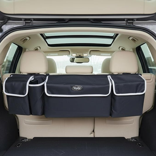 Trunk Organizer for Suv | Hanging Trunk Organizer, Cars Trunk Organizers | Waterproof, 4 Pocket Backseat Storage Solution | Easy Install, Durable and Versatile