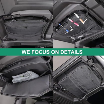 Car Sunroof Organizer Bag Compatible with 2024 2025 2026 Hummer EV Hardtop Roof Panel Storage Bag Waterproof Foldable Multi-Function Car Rooftop Carrier Storage Bags (Rear Top Roof Glass-Left)