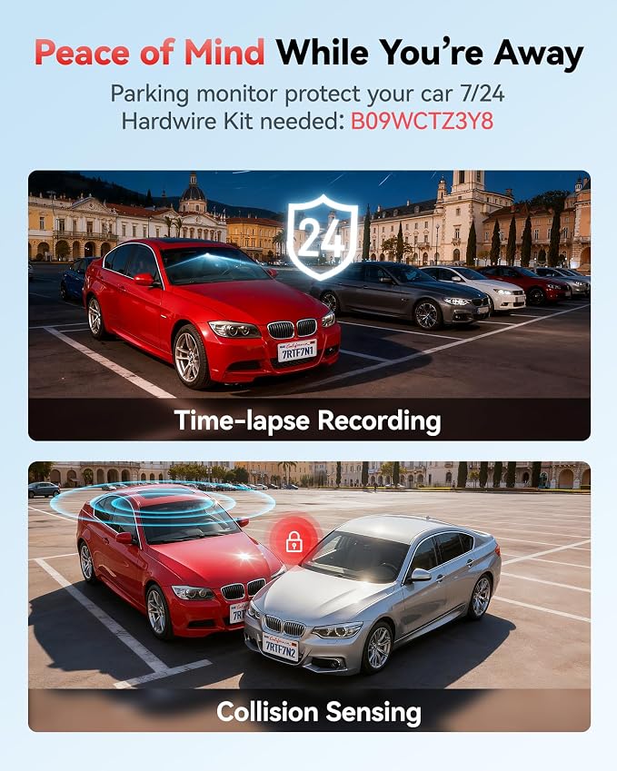 REDTIGER F7N Dash Cam 4K Front and Rear 1080P, 5.8GHz WiFi-20 MB/s Fast Transfer, 2160P/FHD Car Dash Camera with 64GB Card, Smart App Control, Precise GPS, Night Vision, 24H Parking Mode