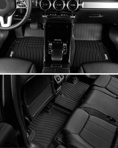 3W Floor Mats for Mercedez Benz GLB250 GLB35 AMG 2020-2026, TPE All Weather Custom Fit Floor Liner for Benz GLB 250/35 AMG 1st & 2nd Row Car Mats, Black
