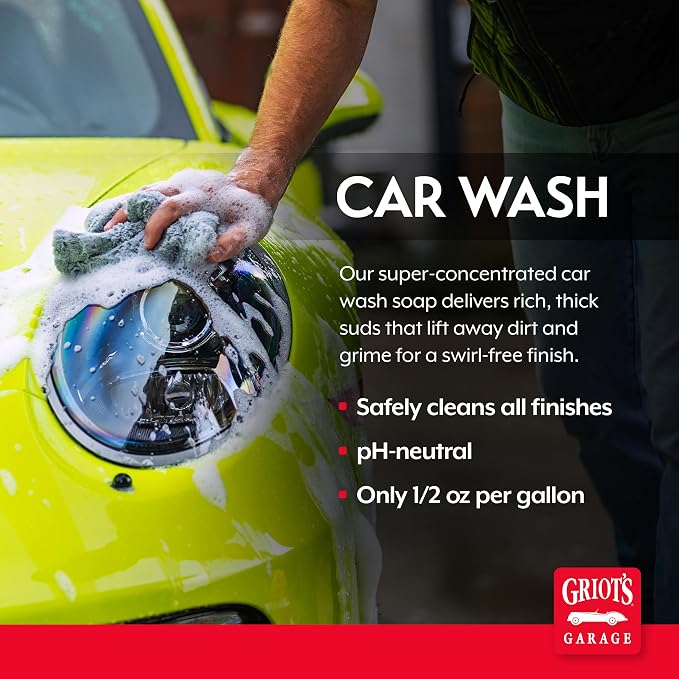Griot's Garage Super-Concentrated Car Wash for Vehicle Washing and Cleaning, Foaming Liquid Soap, Won't Strip Waxes, Sealants or Ceramic Coatings, pH Balanced, 11102, 16oz
