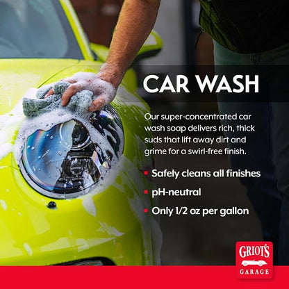 Griot's Garage Super-Concentrated Car Wash for Vehicle Washing and Cleaning, Foaming Liquid Soap, Won't Strip Waxes, Sealants or Ceramic Coatings, pH Balanced, 11102, 16oz