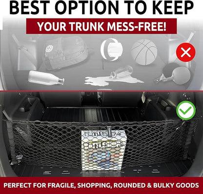 Envelope Style Trunk Mesh Cargo Net for KIA Sorento S LX EX SX 2021-2026 - Car Accessories - Premium Trunk Organizers and Storage - Cargo Net for SUV - Vehicle Carrier Organizer for KIA Sorento PHEV
