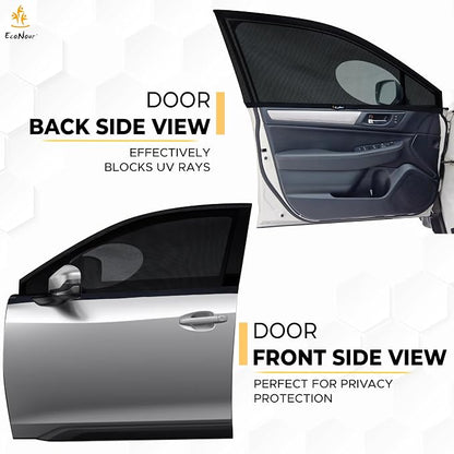 EcoNour Car Front Side Window Sun Shades Compatible for Subaru Outback | 2Pack Breathable Super Stretchy Mesh Sun Shade | Heat Block UV Protection Car Window Screen Covers | Mosquito Net Curtains