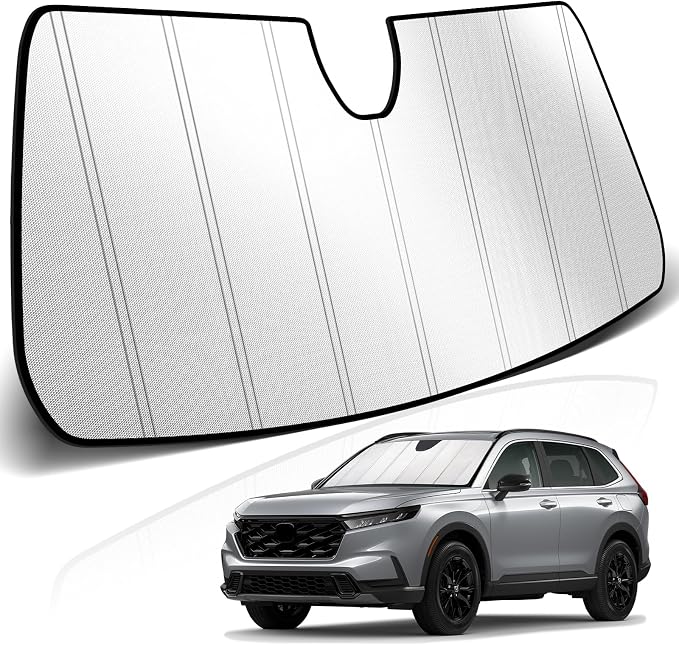 KUST Windshield Sun Shade for Honda CRV 2023-2025 2026 Foldable Thicken Window Sunshade UV Protection Keep Cool Sunshield Easy Install Sun Visor Accessories Aluminum Film