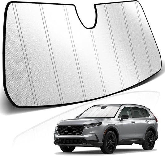 KUST Windshield Sun Shade for Honda CRV 2023-2025 2026 Foldable Thicken Window Sunshade UV Protection Keep Cool Sunshield Easy Install Sun Visor Accessories Aluminum Film