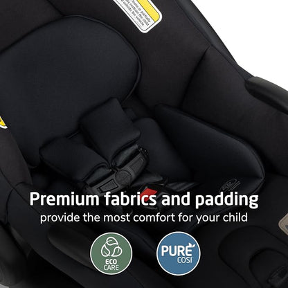 Maxi-Cosi Mico Pro Baby Infant Car Seat with Base, Ventilated Chair, Soft Headrest Pad, Easy-Install Latch, Adjustable Belt Guide, 3-Position Base, Stroller-Ready, 4-30 lbs, up to 32 in, Sea Shadow