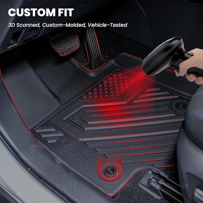 LASFIT Floor Mats & Backrest Mats & Cargo Mat for Kia Telluride Gas 2027 (Not Fit Hybrid), All Weather TPE Custom Fit Floor Liners with Full Set Car Mats & Trunk Mats Accessories, Black