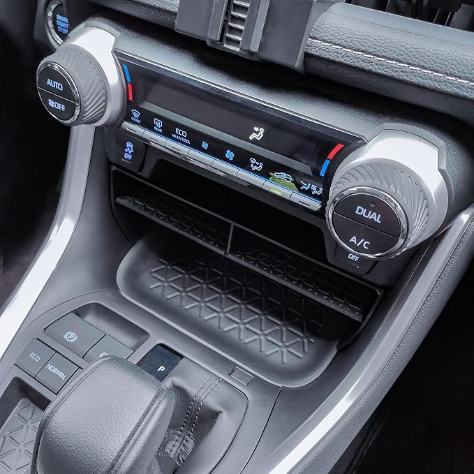 EDBETOS 3PCS Center Console Organizer Tray Set Compatible with Toyota RAV4 2019-2024 2025 and 2021-2025 Prime Accessories Insert Armrest Storage Box, Dash Console Tray,Only Fit 8'' Multimedia Display
