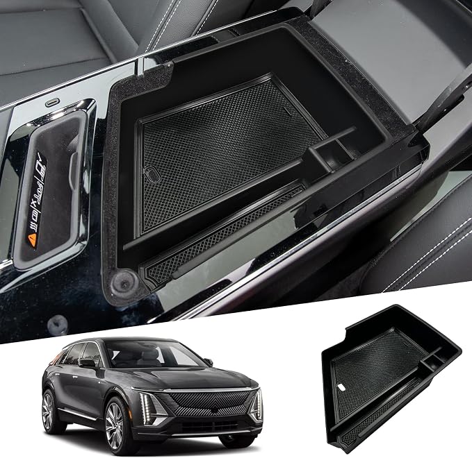 SHAOHAO for 2025 2026 Cadillac Lyriq Center Console Organizer Tray for 2023 2024 2025 2026 Cadillac Lyriq Accessories (Luxury/Tech/Sport) Secondary Armrest Insert Storage Box Lyriq 2026 Console Tray