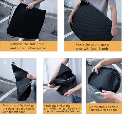 Car Windshield Sun Shade 5 Layers Thick for Ford Ranger 2019-2024 2025 Pickup Truck - Front Window Sunshade Sun Visor Accessories - Protector Vehicle Reflect UV Sun and Heat