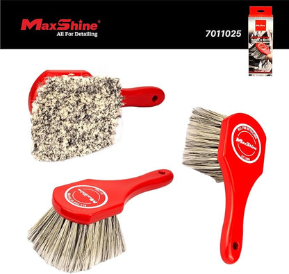 Maxshine Universal Wheel & Body Cleaning Brush – Medium-Duty Car Detailing Brush with Strong High-Density Bristles – Ideal for Wheels, Tires, Engines & Exterior Surfaces – Auto Detailing Accessory