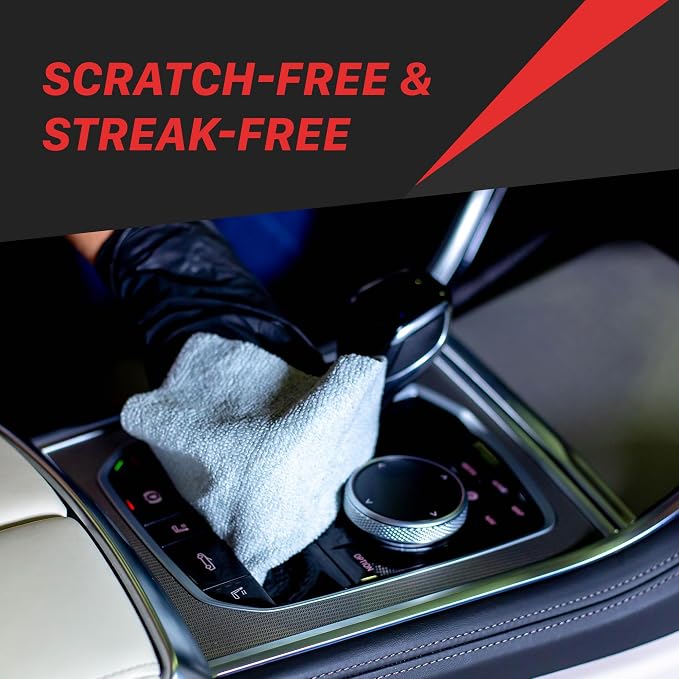 Maxshine Microfiber Detailing Towels | 20-Pack, Grey, 12"x12", 180GSM | Lint-Free, Streak-Free, Machine Washable | Dispenser Box for Car, Home, Auto Detailing