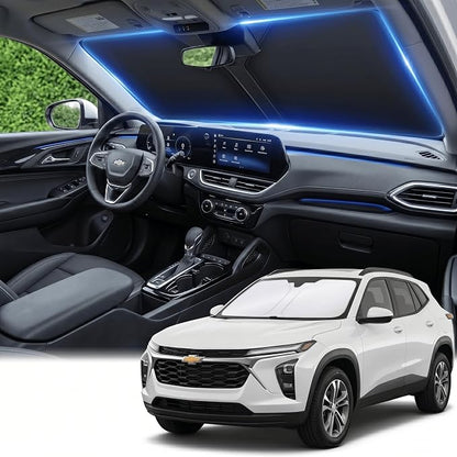 Windshield Sun Shade for Chevy Chevrolet Trailblazer 2021-2024 2025 2026 Sunshade Front Window Shade Custom Fit Trailblazer Accessories Sun Visor Foldable Shade Blocks UV Rays Accessories