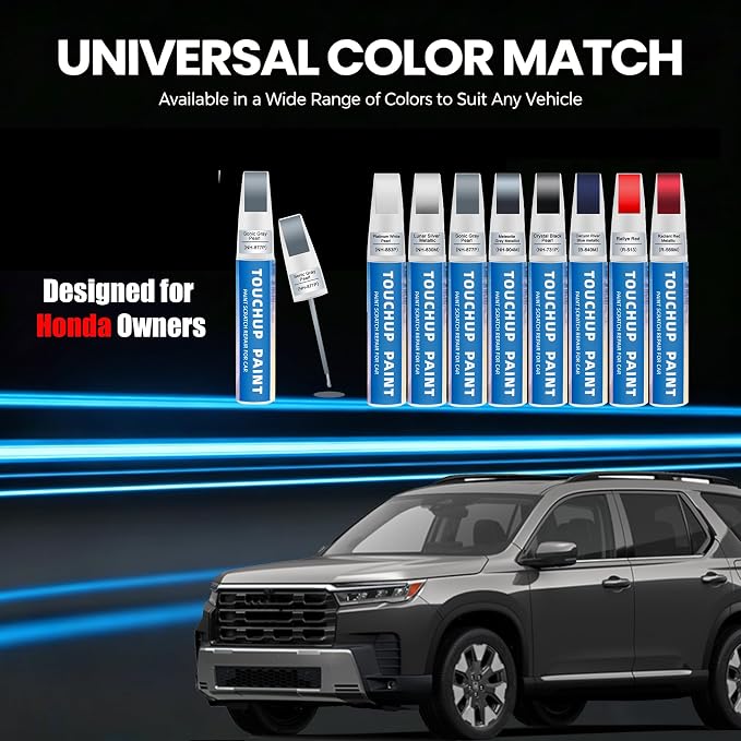 Sonic Grey Pearl(NH-877P) Touch Up Paint for Honda 2-in-1 Car Scratch Repair Pen for Rock Chips, Door Scratches & Paint Nicks Exact Color Match Quick Dry DIY Fix for Civic Accord CR-V