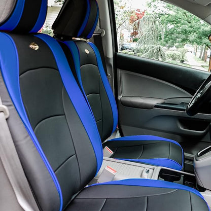 FH Group Front Set Faux Leather Car Seat Cushions, - 2 Pack Seat Covers for Cars Trucks SUV, Waterproof, Universal Fit Seat protector, Blue