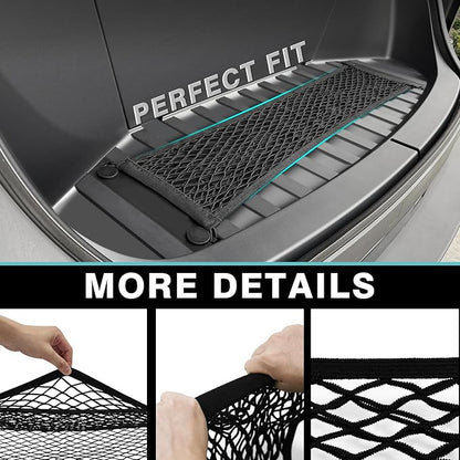 BestEvMod Cargo Mesh Net for Pickup Truck Bed Compatible with Tesla Cybertruck 2026 2025 2024 Accessories Mesh Extra Strong Hook Stretchable Trunk Cargo Organizer (Frunk Net)