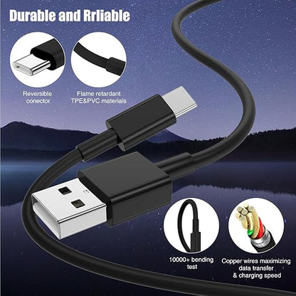 3-Pack Black [3.3FT+3.3FT+6FT] USB A to USB C Cable，USB to USB C Car Carplay Cable for iPhone 16 15 Pro Plus Pro Max，for iPad Pro/Air/Mini，for Samsung S24/S23/S22/S21，for MacBook Pro/Air and More