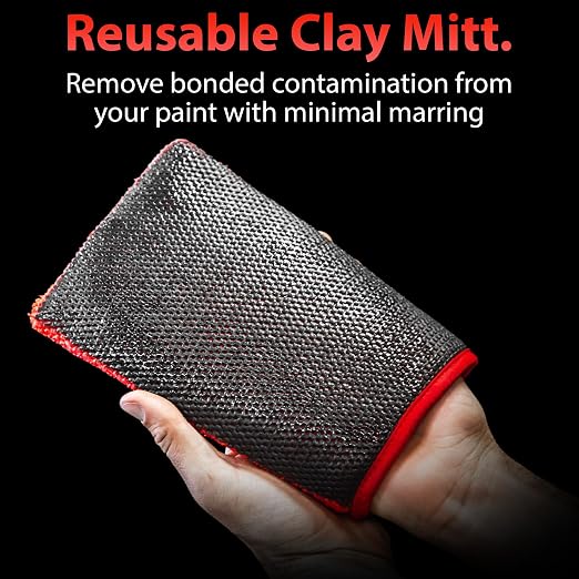 Adam's Polishes Clay Mitt - Medium Grade Clay Bar Infused Mitt | Car Detailing Glove Quickly Removes Debris from Your Paint, Glass, Wheels, & More