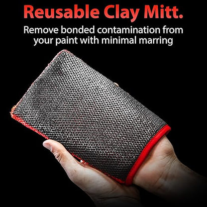 Adam's Polishes Clay Mitt - Medium Grade Clay Bar Infused Mitt | Car Detailing Glove Quickly Removes Debris from Your Paint, Glass, Wheels, & More