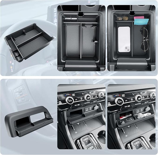 BIBIBO 2Pack for 2026 Honda Passport Center Console Organizer 2026 Honda Passport/Passport Hybrid Center Organizer Tray 2026 Passport Middle Insert Tray 2026 Passport Accessories