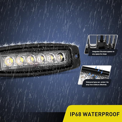 Nilight LED Pods Flush Mount 2Pcs 18W 7.3Inch Spot Offroad Fog Light Bar Waterproof Lighting for Tractor Boat SUV ATV UTV 4WD Car Truck Motorcycle Dirt Bike Golf Cart 12V 24V