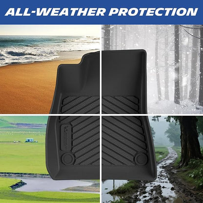 Michelin Vehicle Mat, All-Weather TPE Custom Fit Liner for Tesla Model 3 Floor Mats 2017-2023 (3 Piece), Premier B