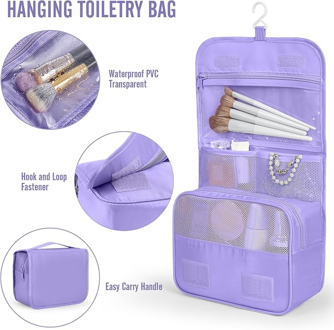 Veken 10 Set Packing Cubes for Travel Essentials,Anti-Wrinkle Buckled Suitcase Organizer for Shoe & Toiletry Bag,Carry On Luggage Bag with 99+ Count Mesh Holes for Airplane & College Dorm Accessories