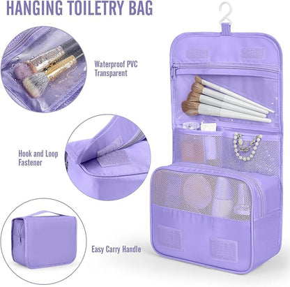 Veken 10 Set Packing Cubes for Travel Essentials,Anti-Wrinkle Buckled Suitcase Organizer for Shoe & Toiletry Bag,Carry On Luggage Bag with 99+ Count Mesh Holes for Airplane & College Dorm Accessories