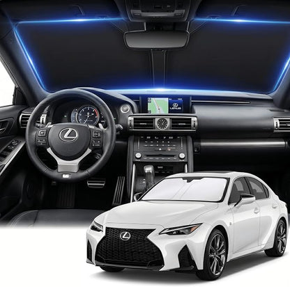 Windshield Sun Shade for Lexus is IS300/IS350/IS500/IS250/IS200t 2014-2024 2025 2026 Sunshade Front Window Shade Custom Fit is Accessories Sun Visor Foldable Shade Blocks UV Rays Accessories