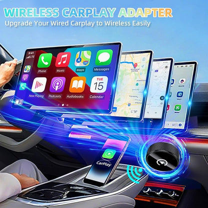 LENVA Wireless CarPlay Adapter, 2025 Upgrade Mini Design for Cars, Plug and Play Easy Use Fast Stable Connection No Delay (Only for iPhone, Not for Android)