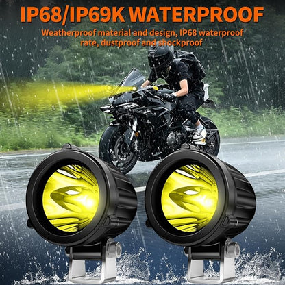 4WDKING 2" LED Round Light 20W Spot Driving Light Waterproof Off-Road Work Lamp for Motorcycle, ATV, UTV, Dirt Bike, 4x4 Pickup Truck, Boat, Trailer - Pack of 2
