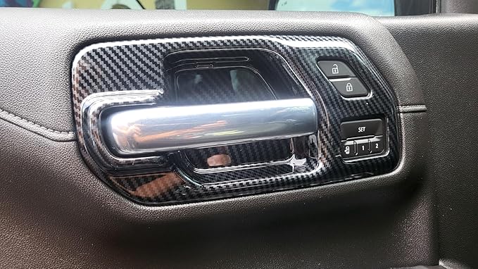 Carbon Fiber Center Console Dashboard Kit Trim for 2019-2026 Chevy Silverado/GMC Sierra 1500 2500 3500 (8-piece Set)