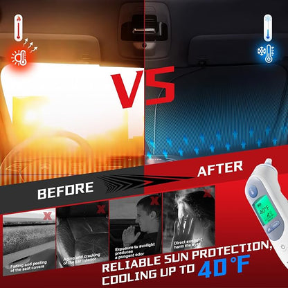 Windshield Sun Shade for 2025 Su-baru Forester Foldable Sun Sunshade for Car Front Window Blocks UV Rays and Heat Automotive Interior Protector Custom Fit Accessories