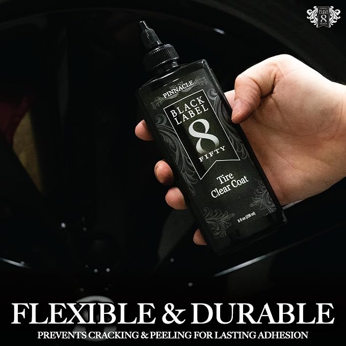 Pinnacle Black Label Tire Clear Coat | Durable Protective Coating for Long-Lasting Shine | Repels Dirt & Water | PBL-550 | 8 oz