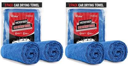 AIDEA Microfiber Towels for Cars-2PK, Large Professional Car Drying Towel, Scratch-Free & Absorbent Drying Towel for Cars, SUVs, RVs, Trucks, and Boats, 24inx 31in, Blue (Pack of 2)