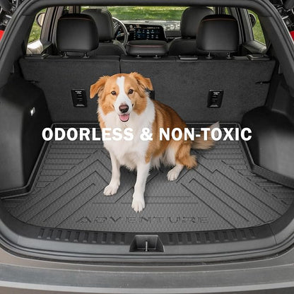 KUST Floor Mats for 2025-2026 Chevy Equinox/GMC Terrain Accessories (Gas Only), All Weather Car Mats with Backrest Mat & Cargo Trunk Liner & Door Sill Protector, TPE Rubber, Raised Edge, Full Set