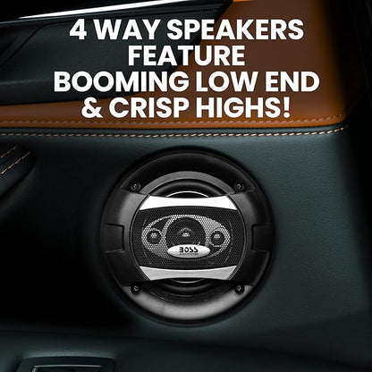 BOSS Audio Systems P55.4C Phantom Series 5.25 Inch Car Stereo Door Speakers - 300 Watts Max, 4 Way, Full Range Audio, Tweeters, Coaxial, Sold in Pairs