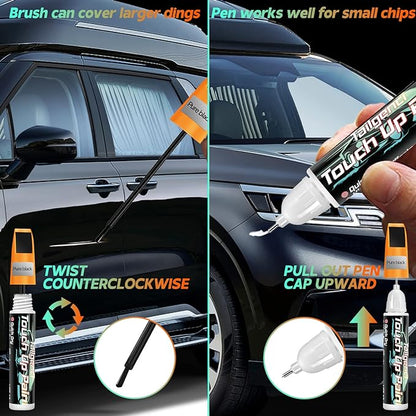 Black Touch Up Paint for Cars, 2-in-1 Car Scratch Repair Pen, 0.68 fl oz | Color-accurate for most black finishes, precise 2-in-1 control, quick-dry, resists water and UV, helps prevent rust